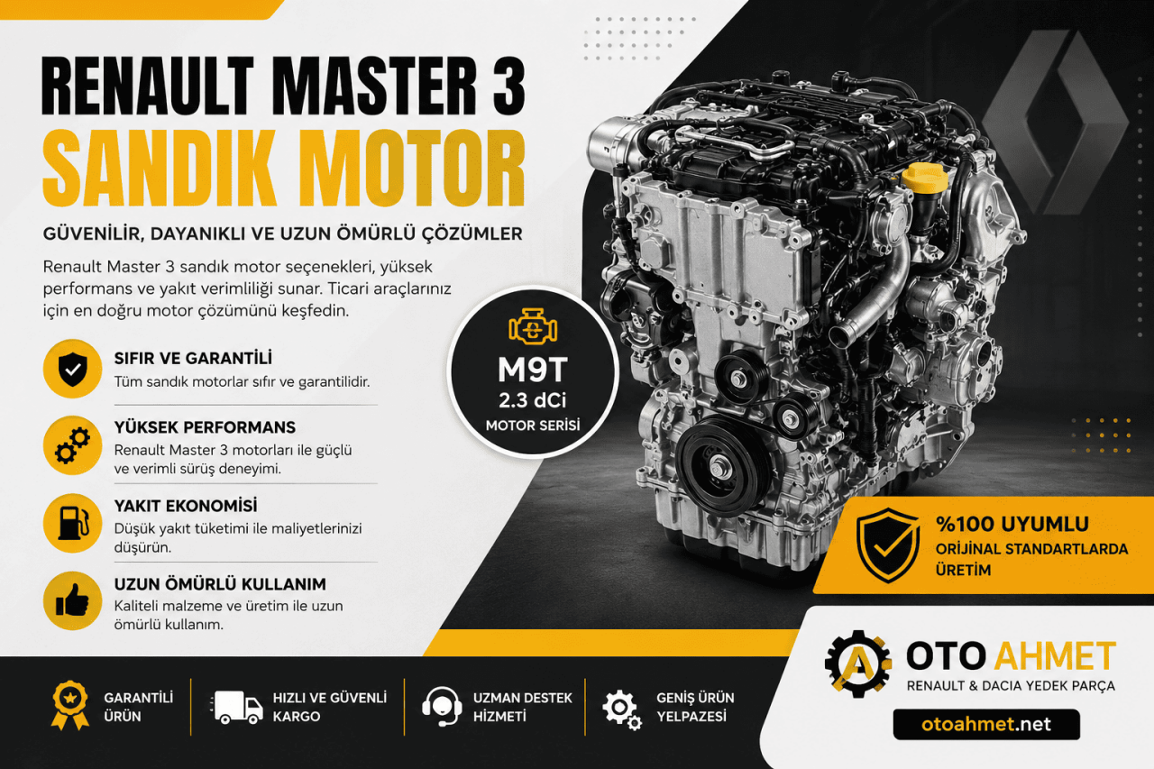 Renault Master 3 sandık motor fiyatları, sandık motor çeşitleri