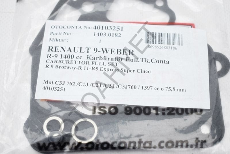 Renault 9 Karbüratör Contası Takım