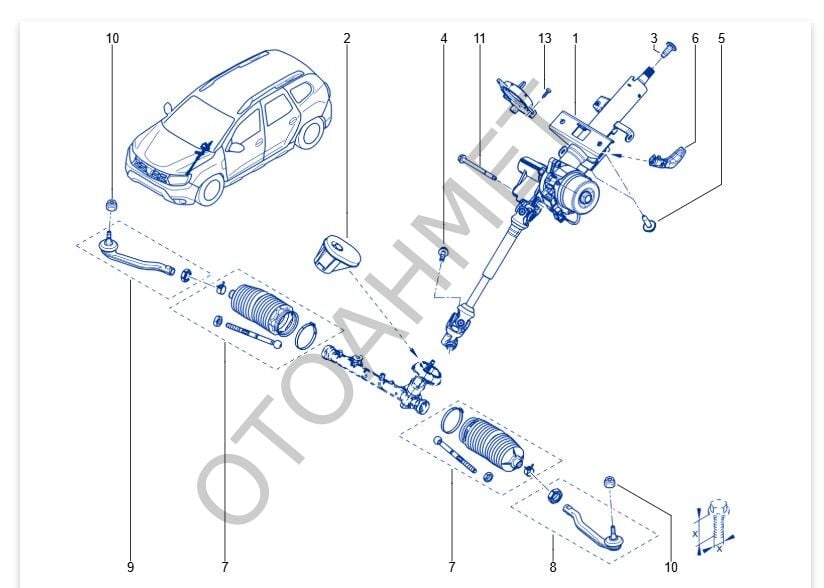 Dacia Duster 2 Direksiyon Kolonu Elektrikli 488107654R
