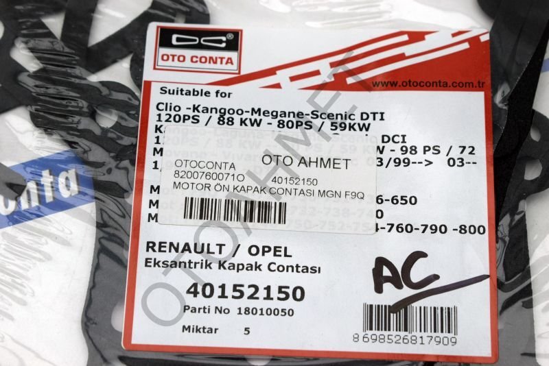 Motor Ön Kapak Contası F9Q Laguna Megane Trafic