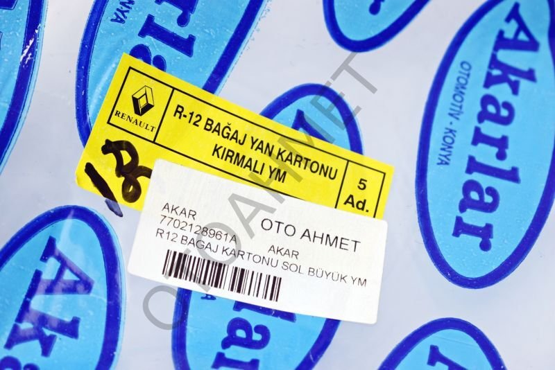 Bagaj Yan kartonu Sol Büyük Renault 12 Toros