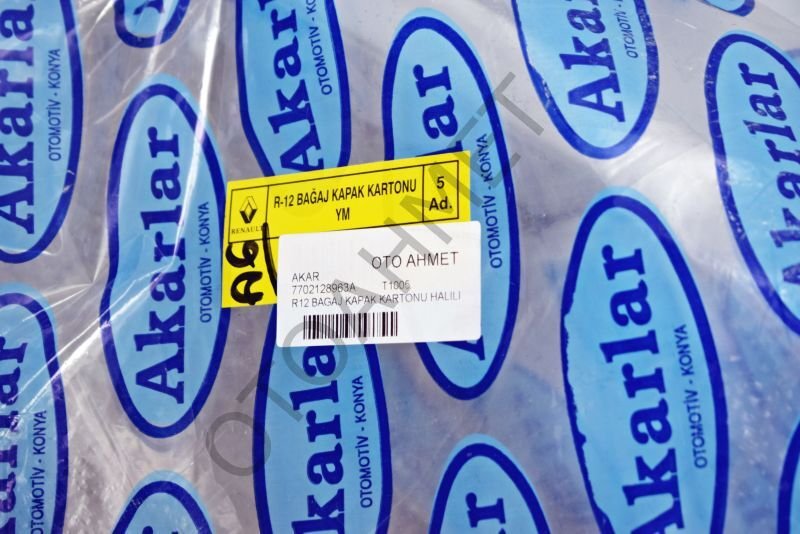 Bagaj Kapak Kartonu Renault 12 Halılı