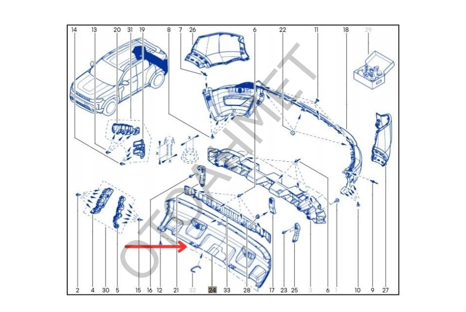 Renault Duster Arka Tampon Gri Kaplama 850B24559R