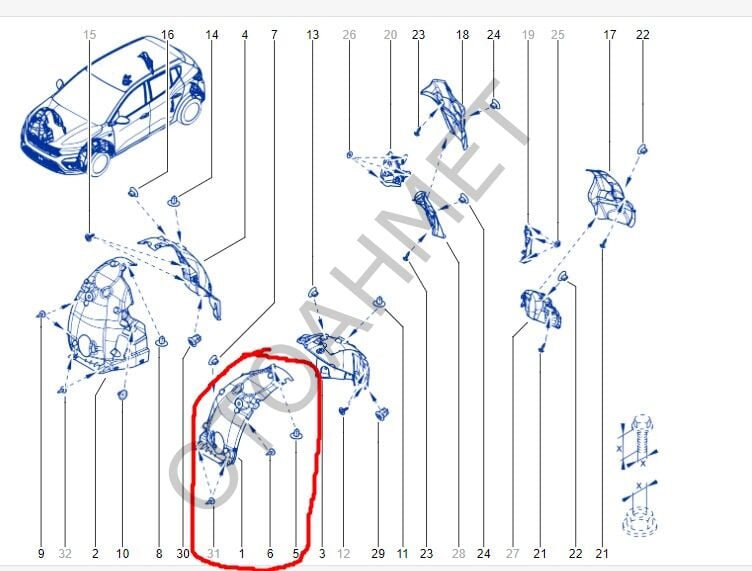 Renault Taliant Sol Ön Çamurluk Davlumbazı 638456492R