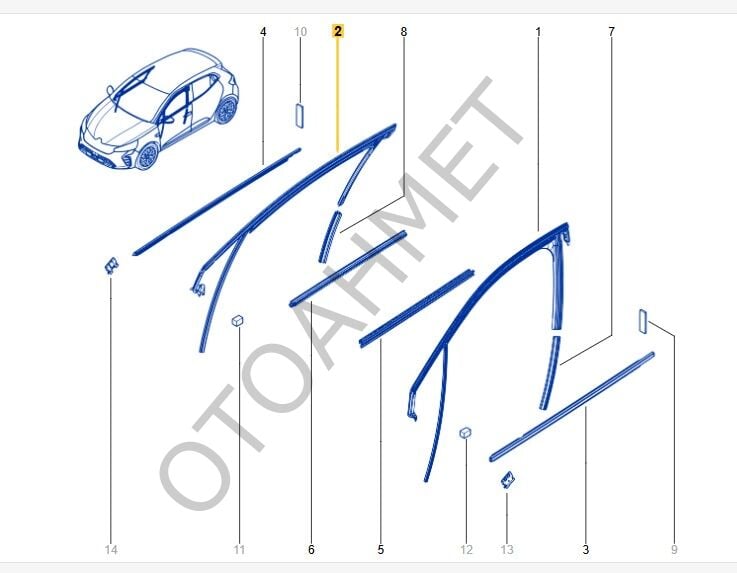 Renault Clio 5 Sağ Ön Cam Fitili 803306673R