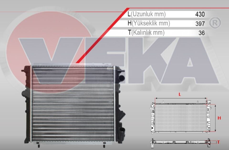 Renault 19 Su Radyatörü Sağdan Borulu