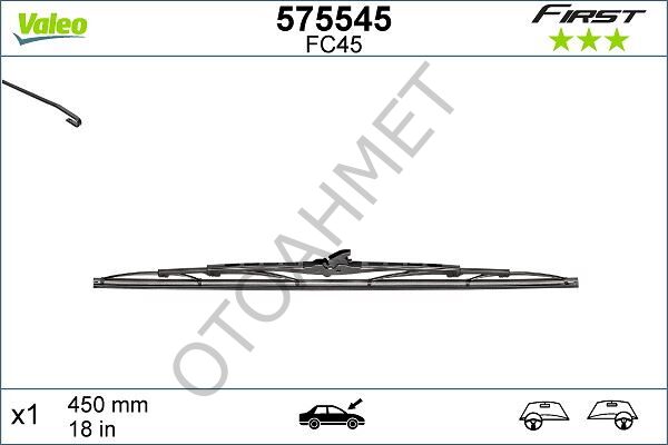 Silecek Takımı 45 Cm Valeo