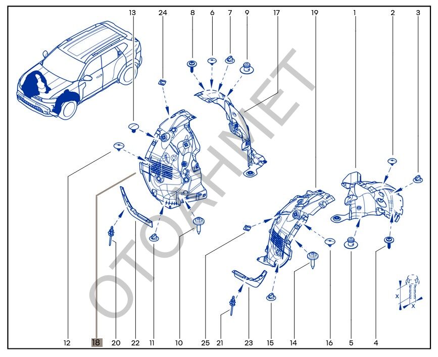 Renault Duster Sağ Ön Çamurluk Davlumbazı 638448546R