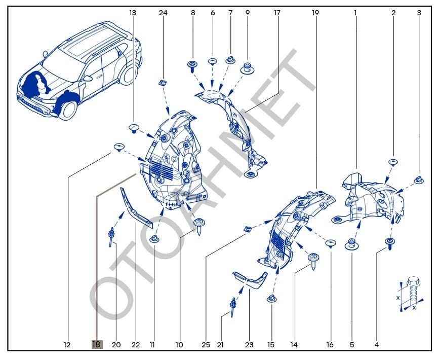 Renault Duster Sağ Ön Çamurluk Davlumbazı 638448546R