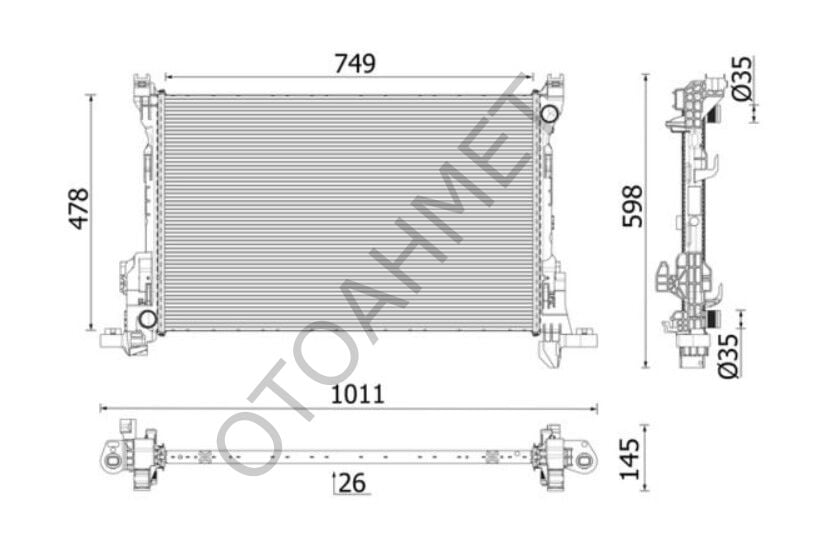 Trafic 3 Motor Su Radyatörü 214106419R