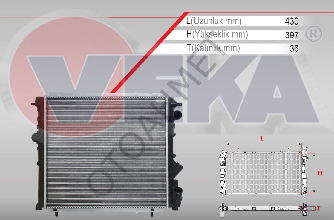 Renault 19 Su Radyatörü Sağdan Borulu