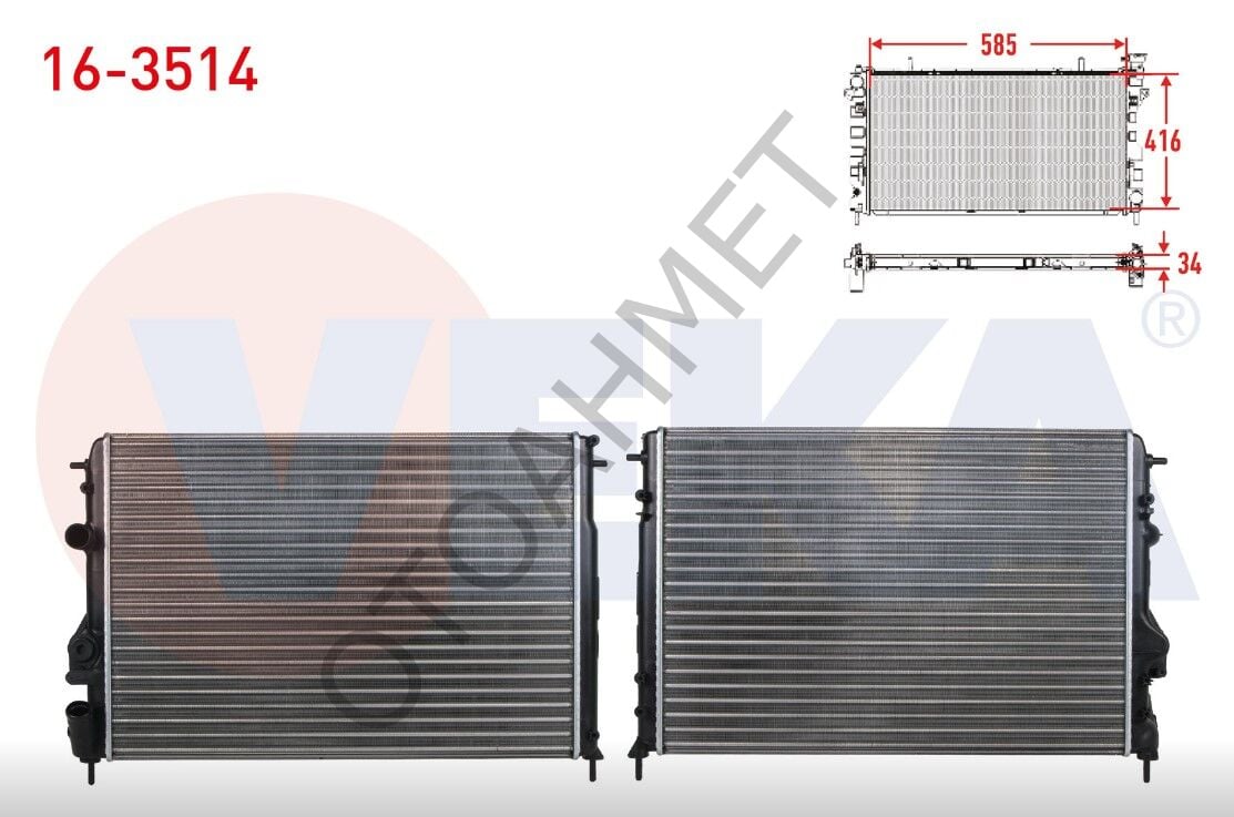 Motor Su Radyatörü Megane 1 Scenic  1.6 16 Valf