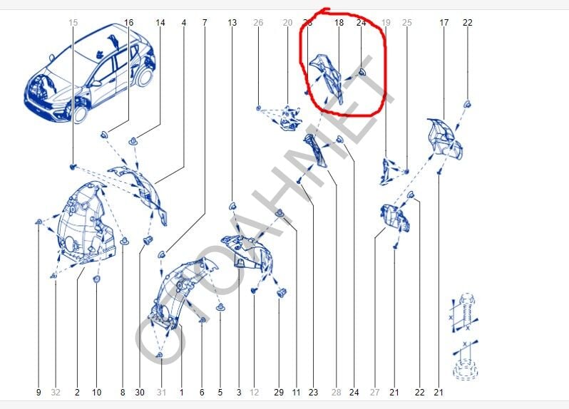 Sandero 3 Arka Davlumbaz Sağ 767488882R