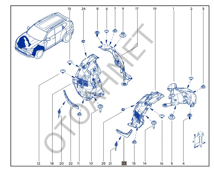 Renault Duster Sol Ön Davlumbaz Paçalık Uç 638B51686R