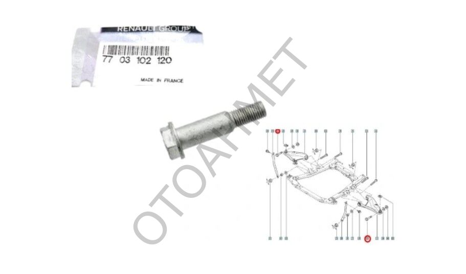 Alt Tabla Rotil Civatası Symbol Dokker Sandero