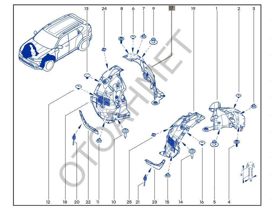 Renault Duster Ön Çamurluk Davlumbazı Arka Kısım 638427845R