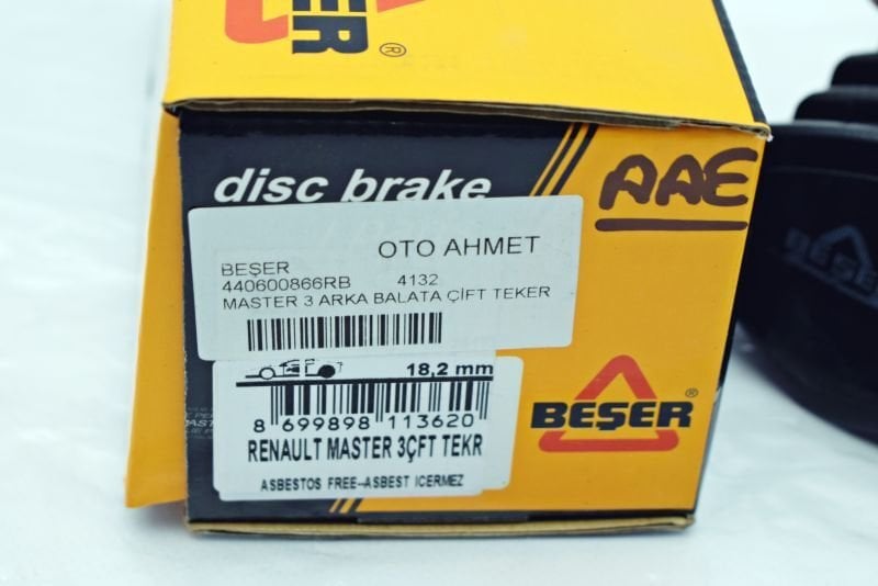 Master 3 Arka Fren Balatası Çift Teker