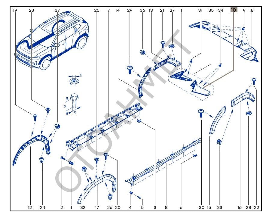 Arka Spoyler Rüzgarlık Kapak Takımı Renault Duster 8201754411