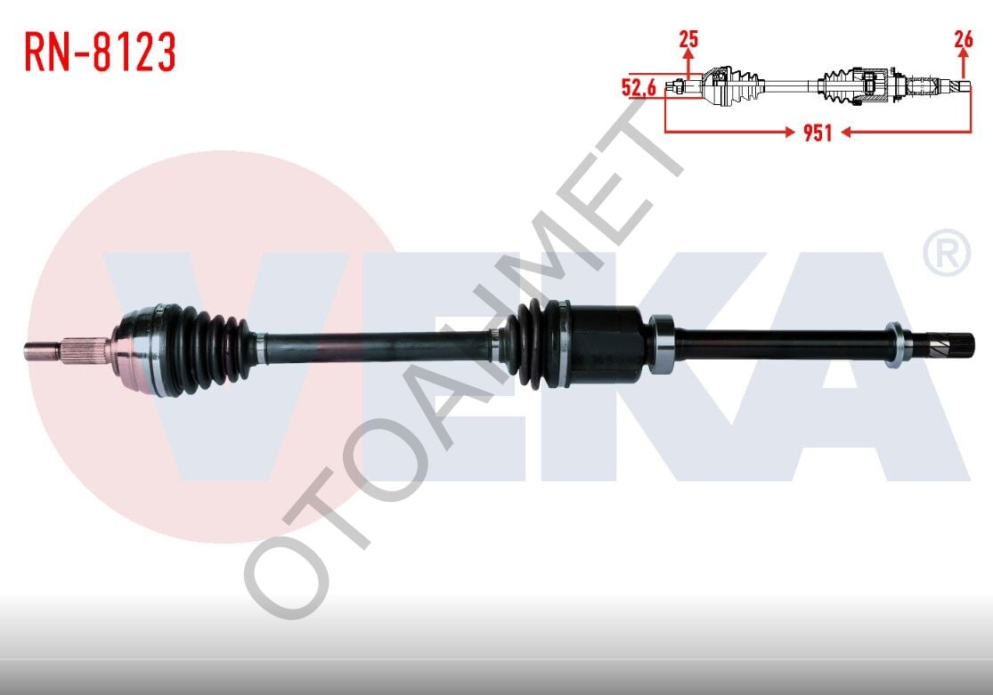 Veka Marka Sağ Aks Dacia Duster 391003840R