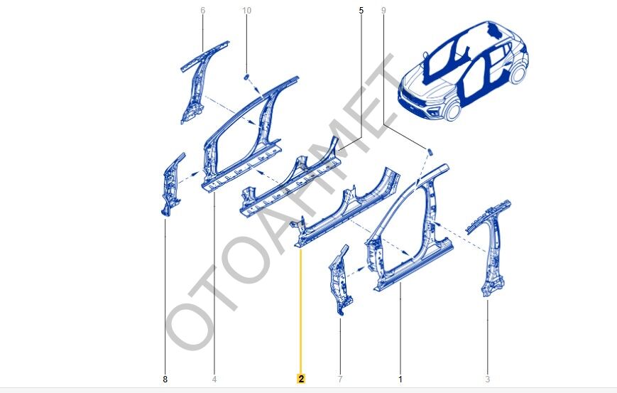 Renault Taliant Sol Marşpiyel Sacı 764511167R