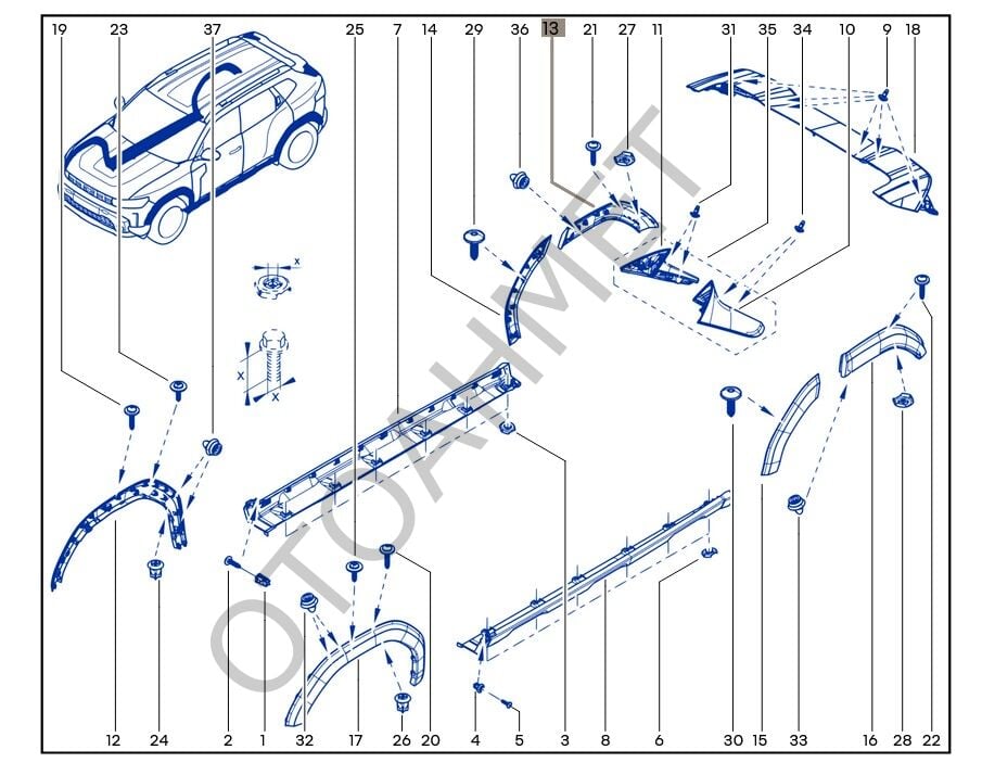 Renault Duster Sağ Arka Çamurluk Kaplaması Dodik 767188638R